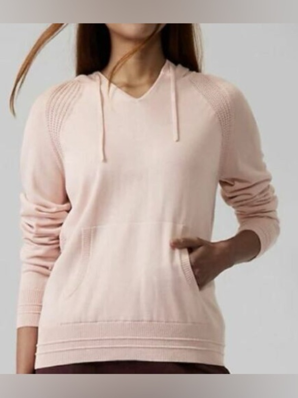 Athleta Evergreen Pullover Hoodie Sweater Pink‎ size xs